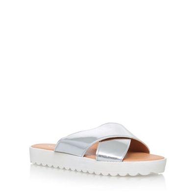 Miss KG Silver 'Deion' flat sandals